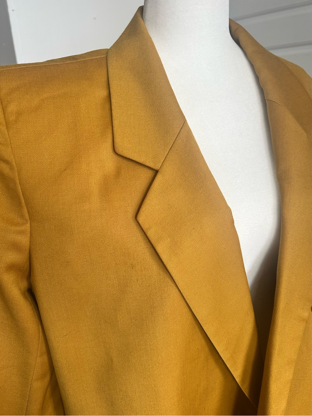 Rena Rowan for Saville 100% Virgin Wool Mustard Blazer Size 12 Made in Canada